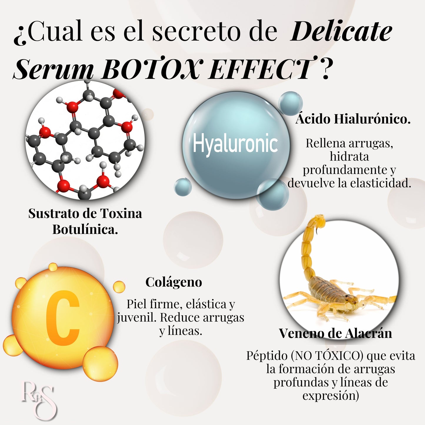 Delícate Serum. Gold BOTOX EFFECT Con veneno de Alacrán.