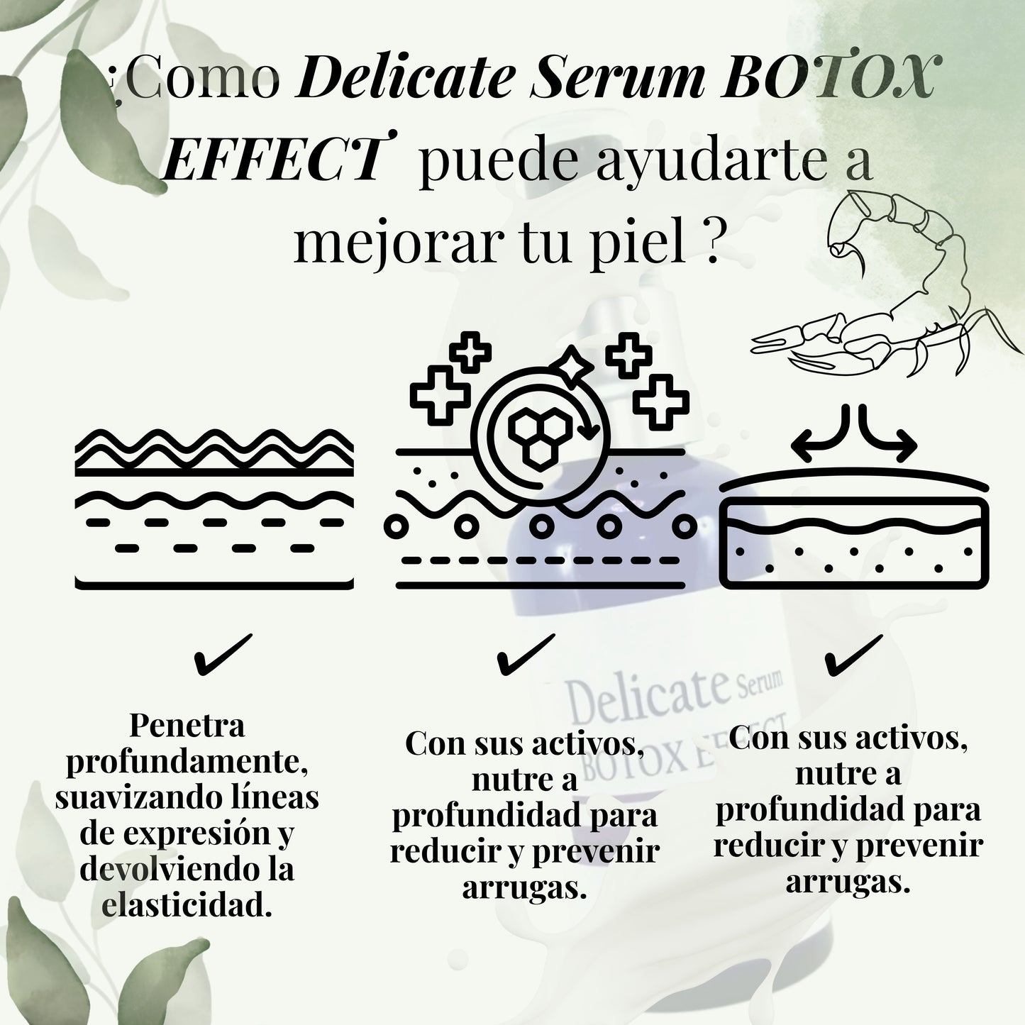Delícate Serum. Gold BOTOX EFFECT Con veneno de Alacrán.